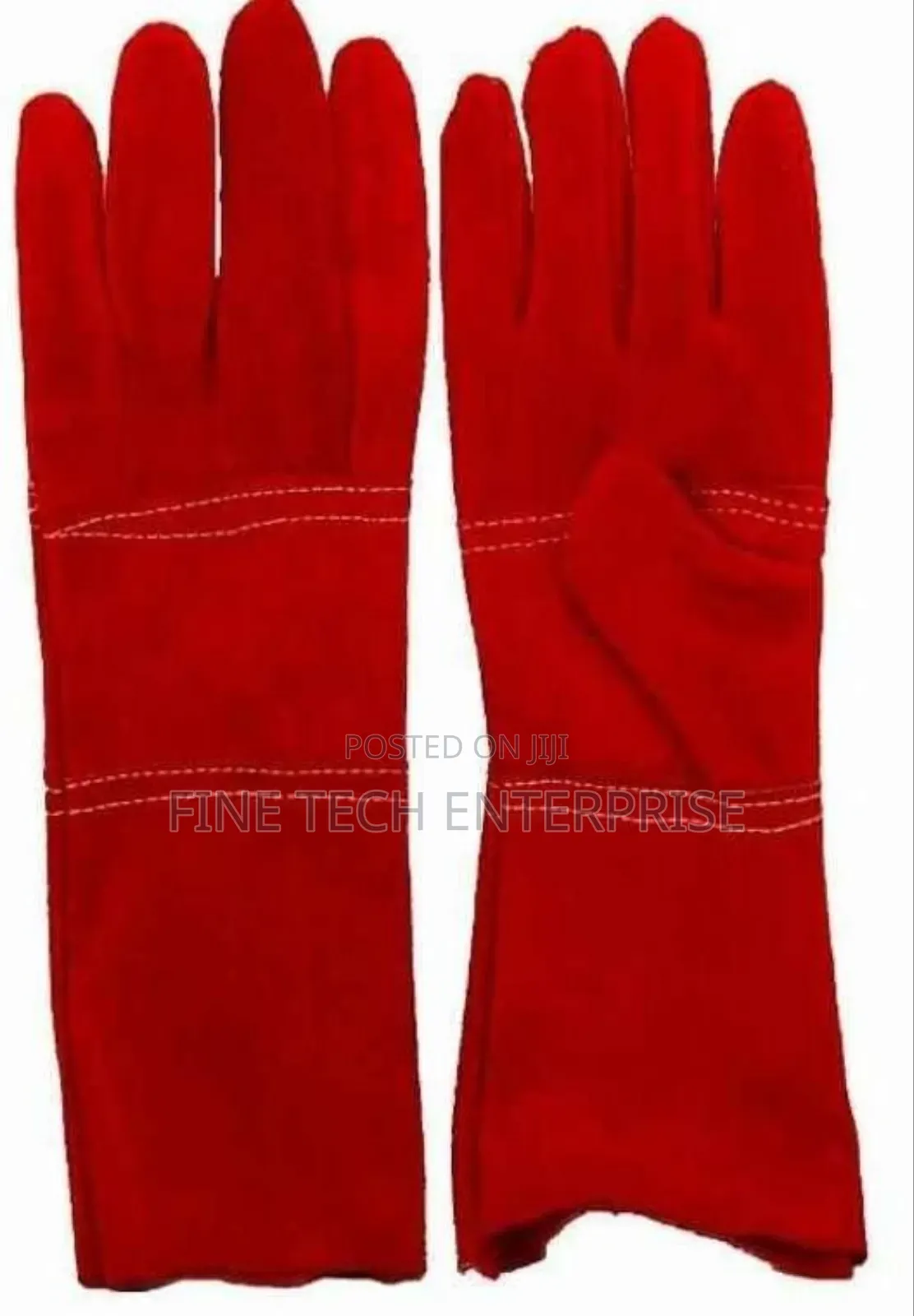 Red Leather 14 Inch Glove