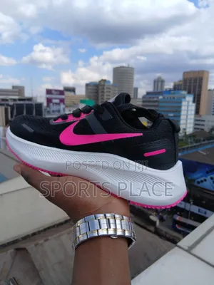 Nike Air Zoom Pink and Black Ladies Gym Sports Shoes