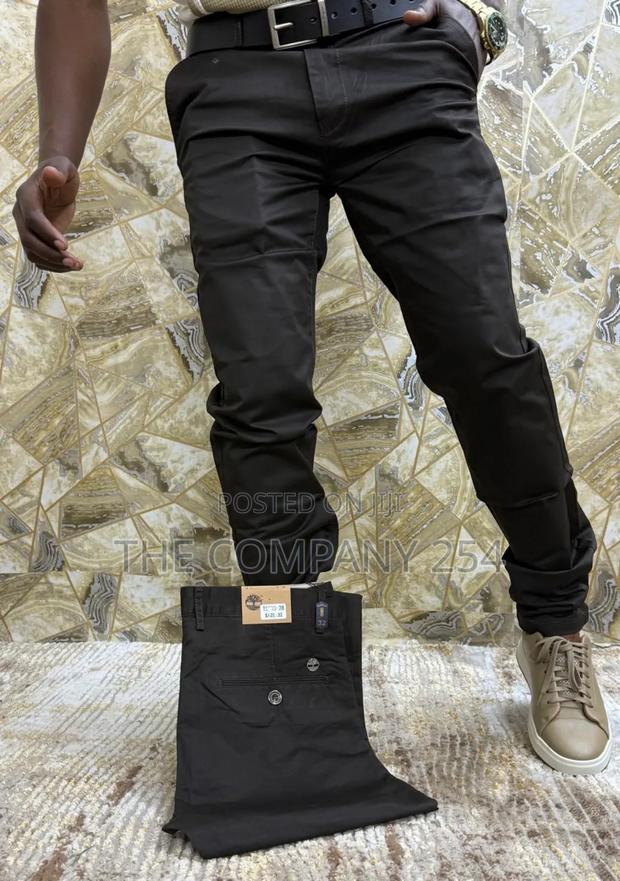 Quality Hard Khaki Casual Plain Trousers Available - thumbnail 2