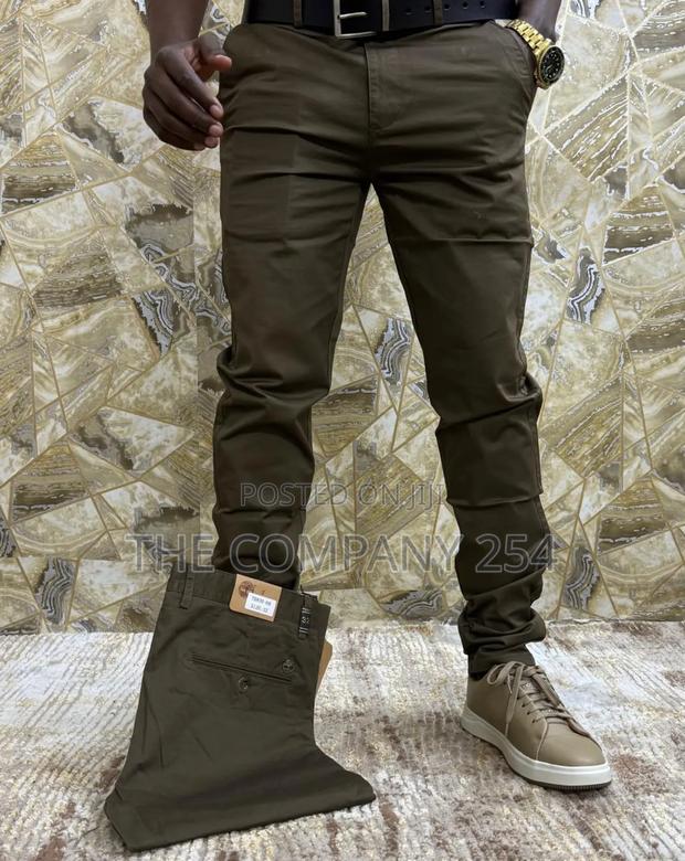 Quality Hard Khaki Casual Plain Trousers Available - thumbnail 3