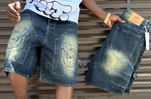 Quality Heavy Denim Made Casual Designer Jort Baggy Shorts