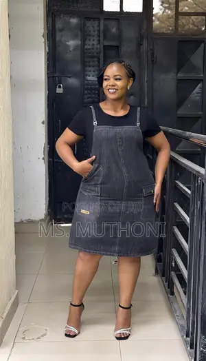 Dungaree Inspired Denim Dresss Size: Xl, 2xl, 3xl, 4xl