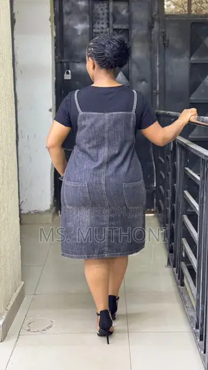 Dungaree Inspired Denim Dresss Size: Xl, 2xl, 3xl, 4xl