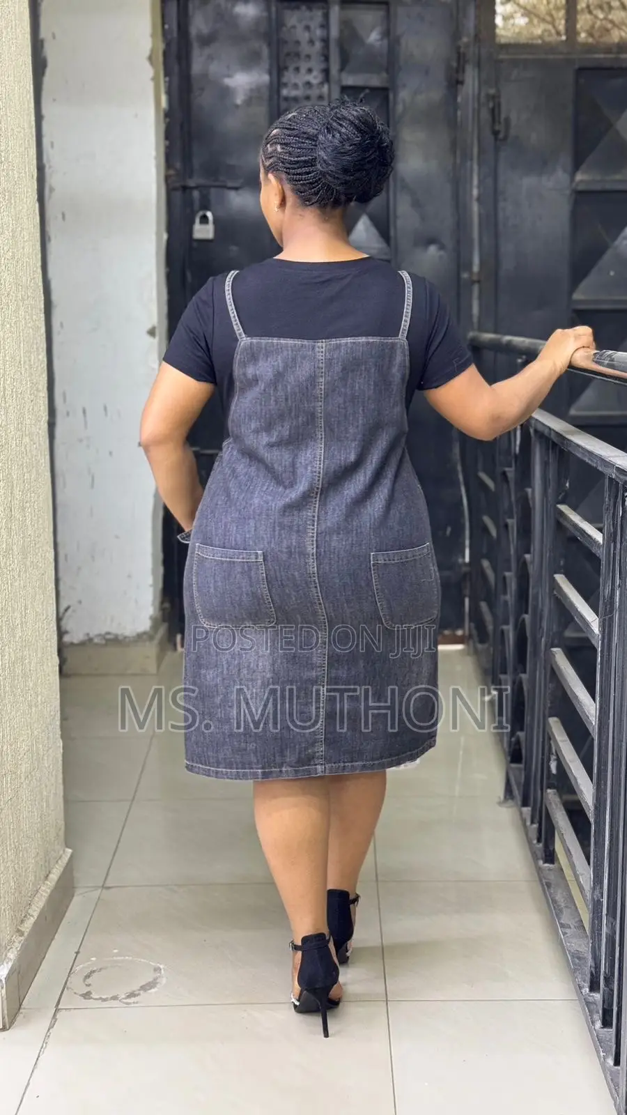 Dungaree Inspired Denim Dresss Size: Xl, 2xl, 3xl, 4xl