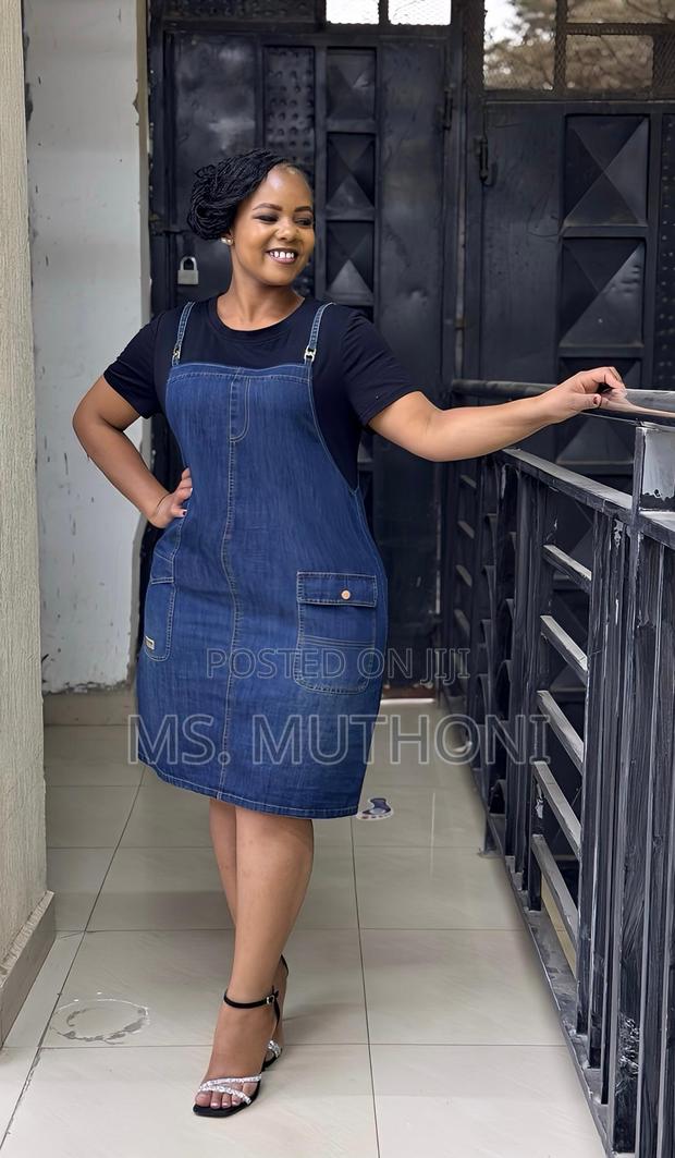 Dungaree Inspired Denim Dresss Size: Xl, 2xl, 3xl, 4xl - main view