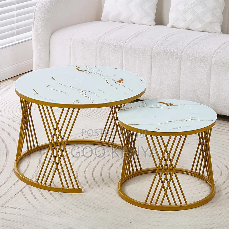 Coffee Table; Modern Nesting Marble Coffee Table Set