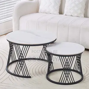 Coffee Table; Modern Nesting Marble Coffee Table Set
