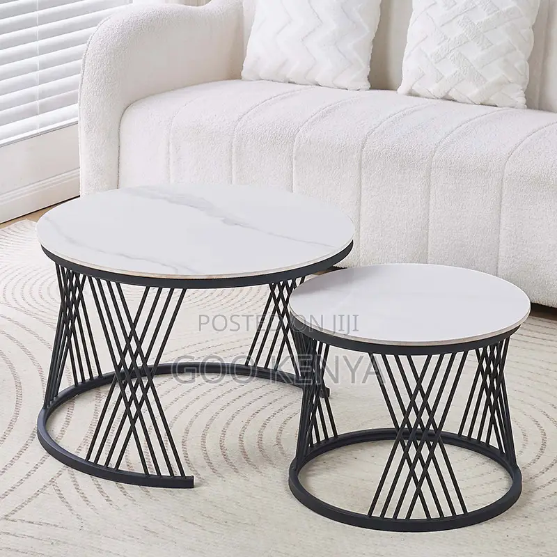 Coffee Table; Modern Nesting Marble Coffee Table Set