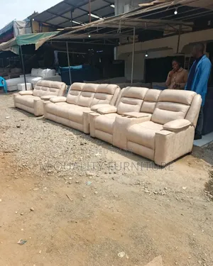 7 Seater Brown Semi Recliner Luxurious Sofa