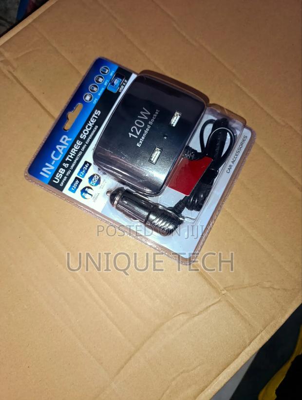 3-Way Usb Socket Car Cigarette Lighter Extension Splitter