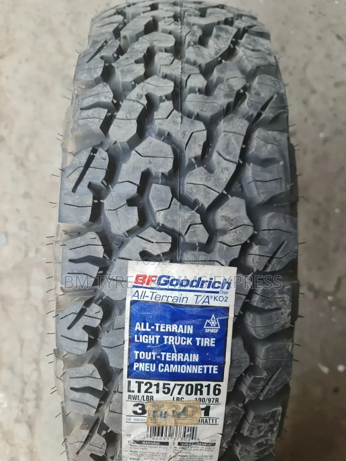 215 /70 R16 Bf Goodrich Tyres (All Terrrain) Usa.