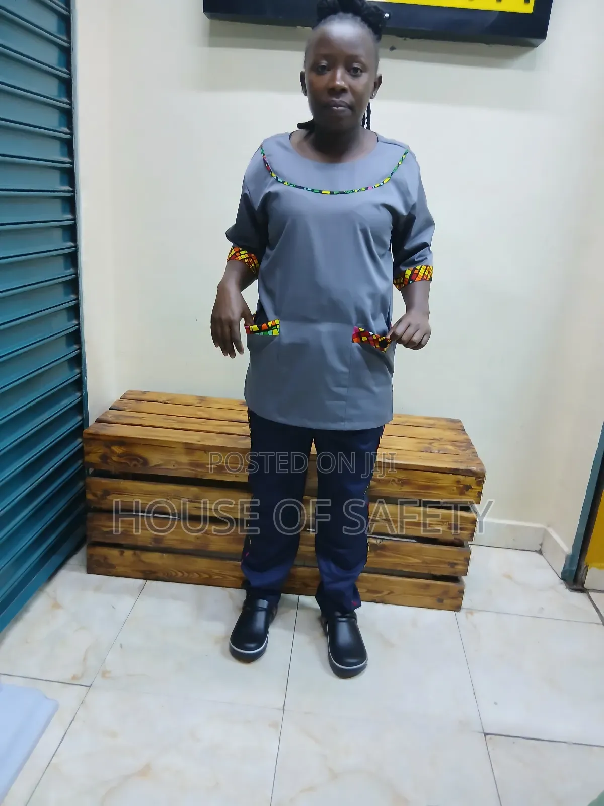 Grey and Navy Blue Cleaning Uniforms