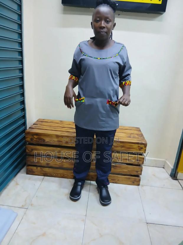 Grey and Navy Blue Cleaning Uniforms - main view