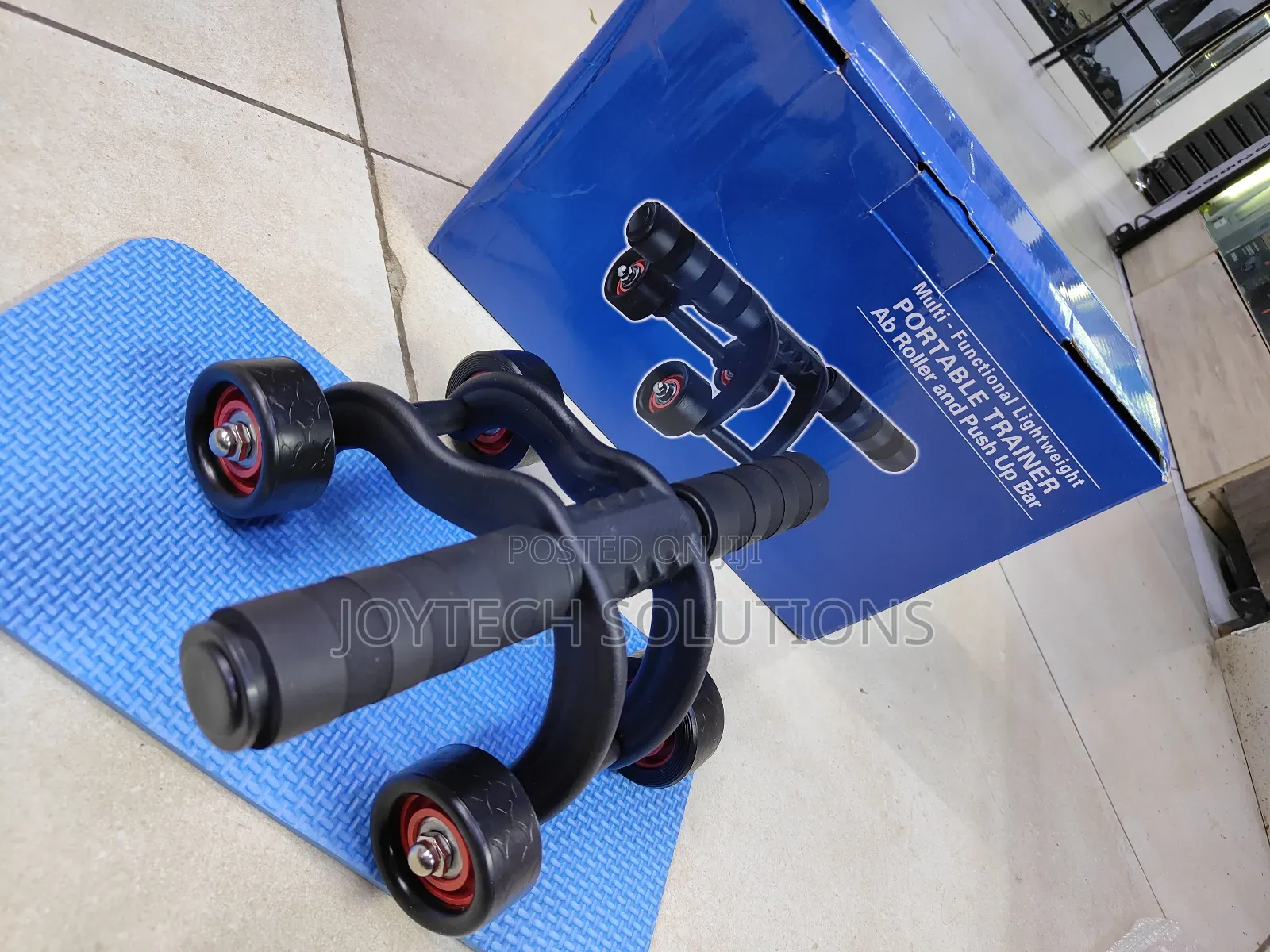 Ab Roller Portable Trainer and Push Up Bar