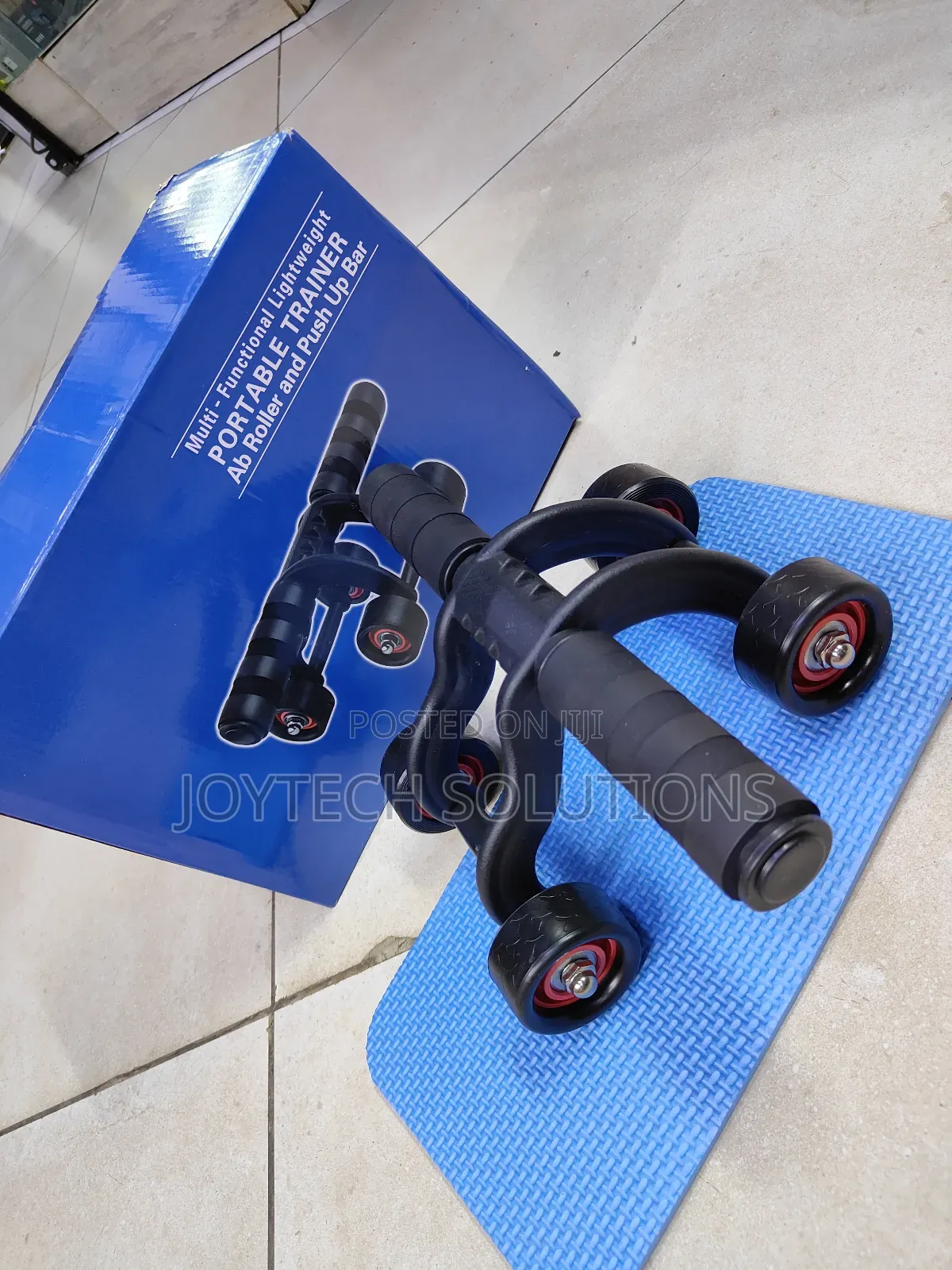 Ab Roller Portable Trainer and Push Up Bar