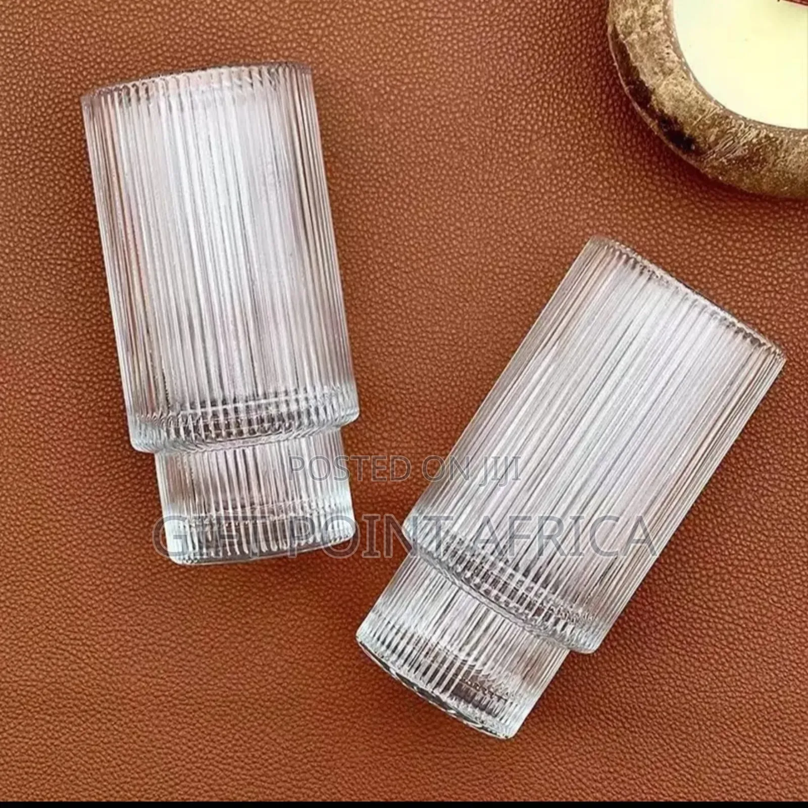 Ribbed Aesthetic Highball Crystal Glasses