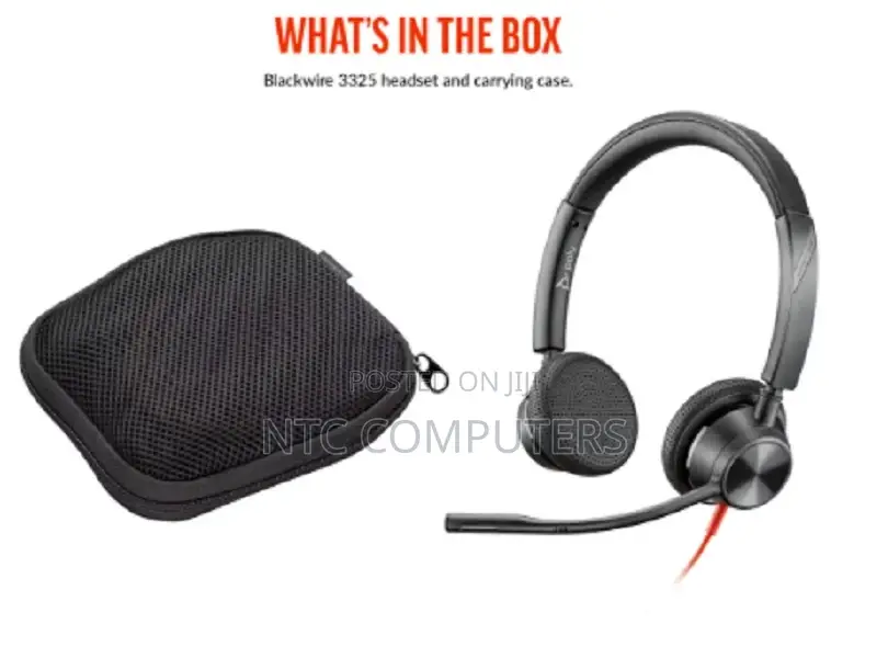 Poly Blackwire 3225 Stereo Usb-C Headset +3.5mm Plug +Usb-C/a Adapter