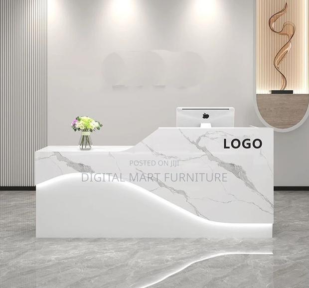 Office Desk: White Customer Reception Office Desk - thumbnail 4