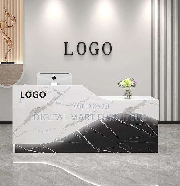 Office Desk: White Customer Reception Office Desk - thumbnail 5