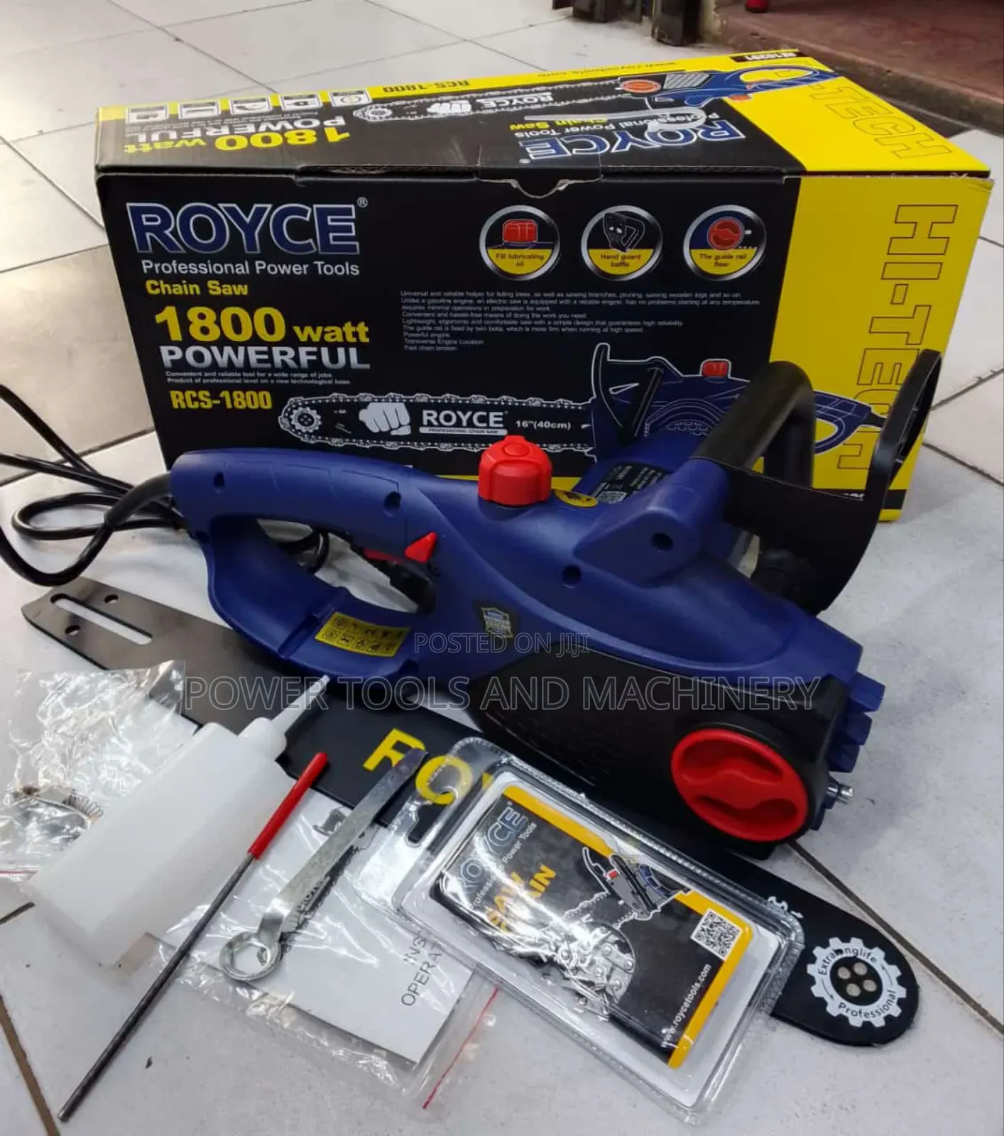 Royce Chainsaw 1800 Watts
16" Blade/ Royce Electric Power Saw