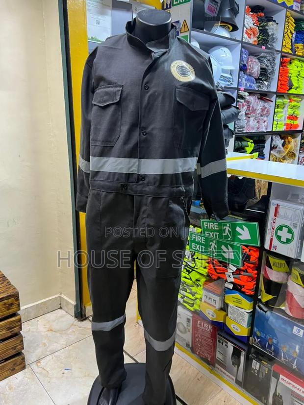 Black Plain Ordinary Coveralls