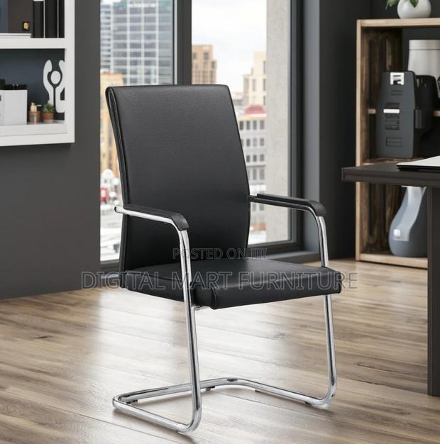 Office Chair: Glossy Chrome Black Office Chair
