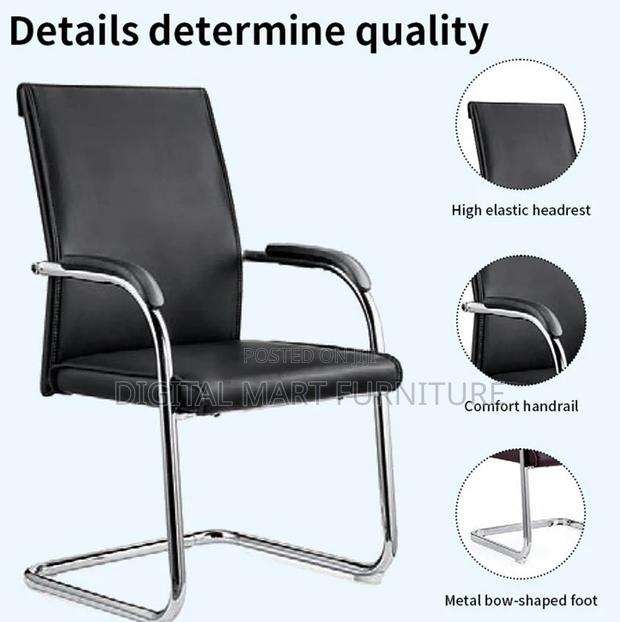 Office Chair: Glossy Chrome Black Office Chair - thumbnail 2