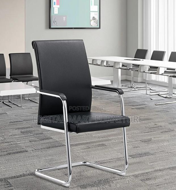 Office Chair: Glossy Chrome Black Office Chair - thumbnail 6