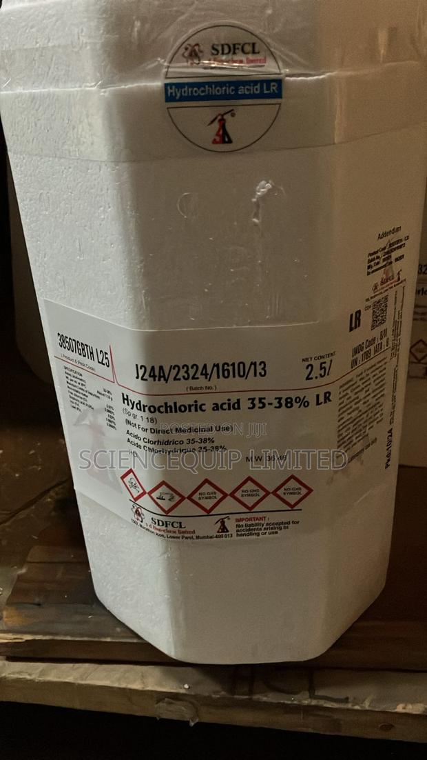 Hydrochloric Acid 2.5 Litres 35–38% (Assay) Lr Griffchem Imported
