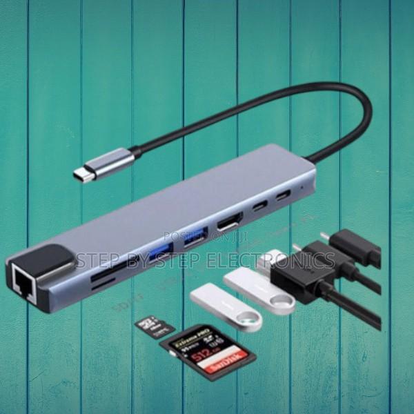 Type-C Dock 8-in-1– Hdmi , Rj45, Usb 3.0 Ports, Card Reader Pd Power