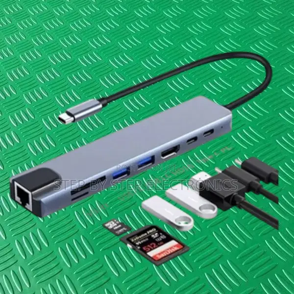 Fast Charging Professional 8-in-1 Usb-C Hub Docking Station