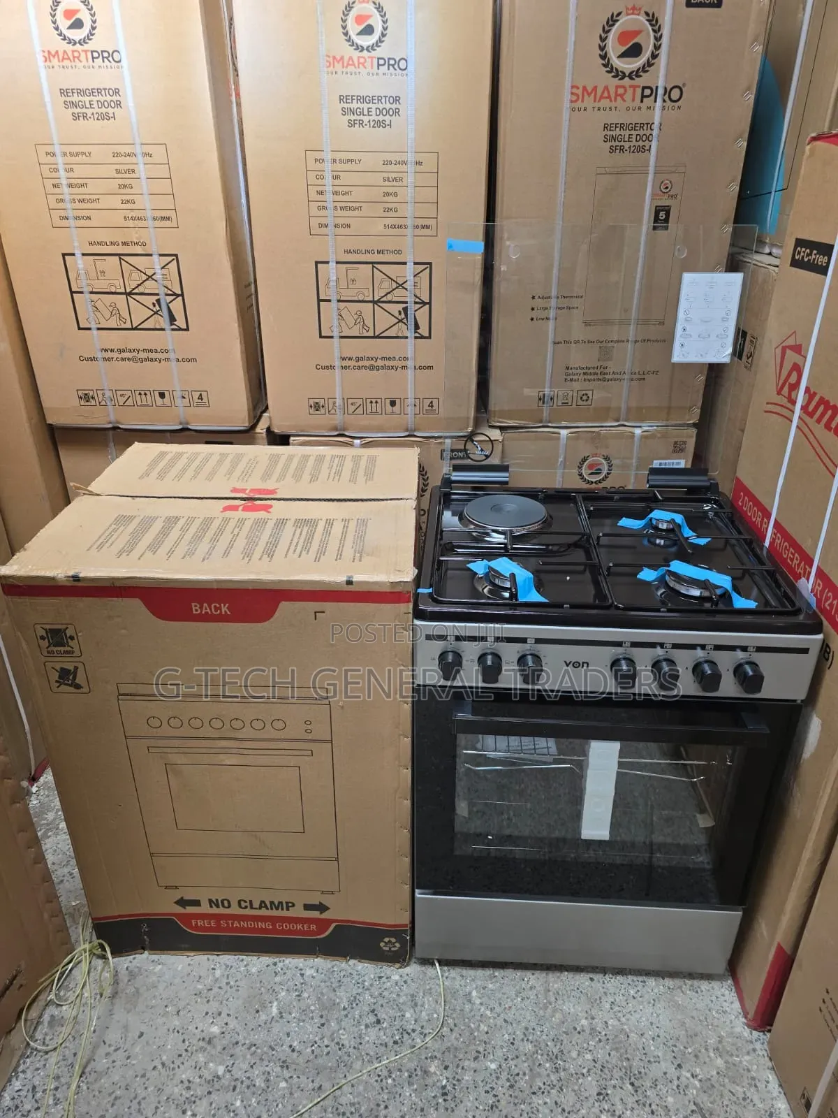 Von 3gas+1hotplate 60*60 Oven Cooker
