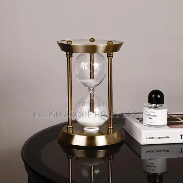 Premium Metallic Hourglass Decor Rotating Timer - main view