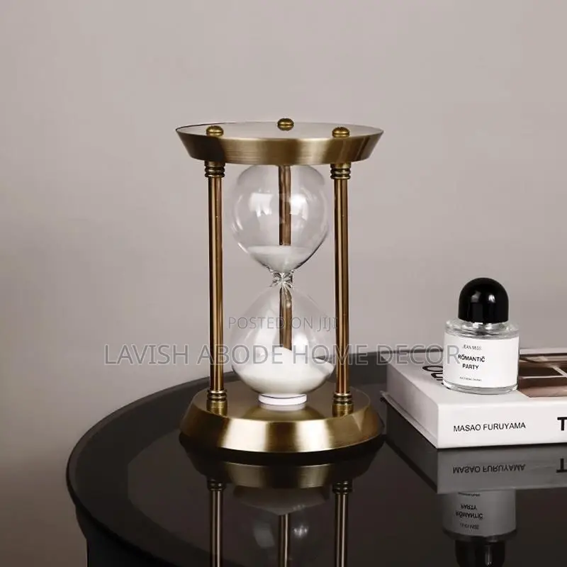 Premium Metallic Hourglass Decor Rotating Timer
