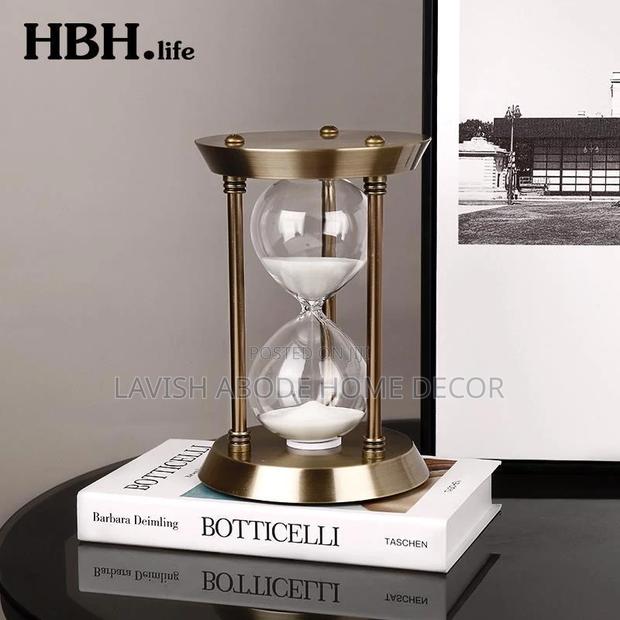 Premium Metallic Hourglass Decor Rotating Timer - thumbnail 2