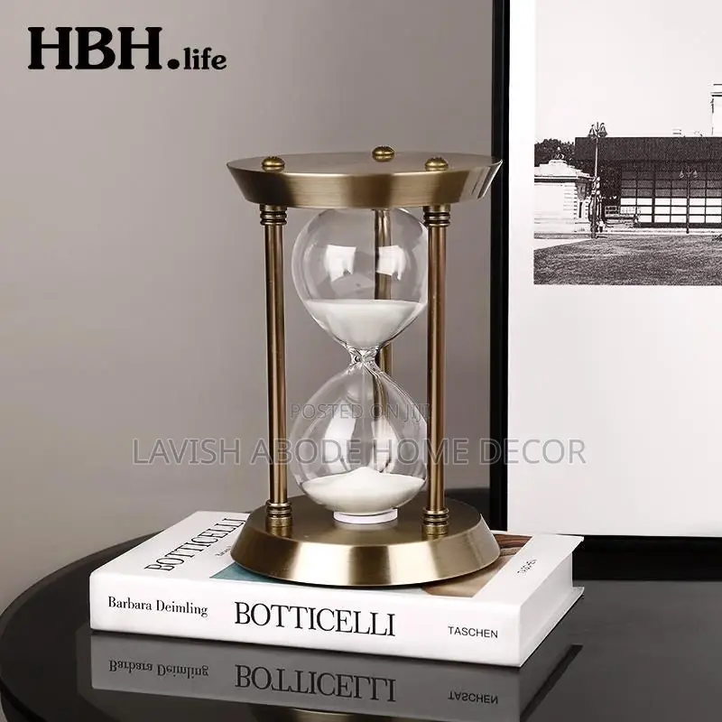 Premium Metallic Hourglass Decor Rotating Timer