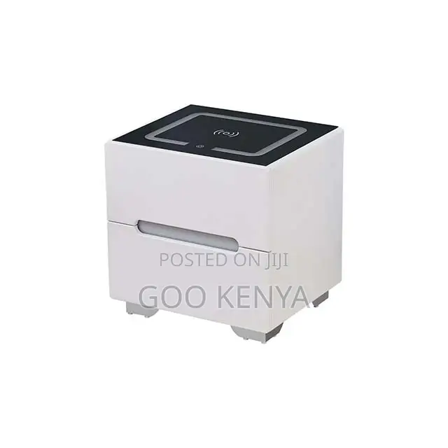 Bedside Table; Led Lighted Smart Bedside Nightstand