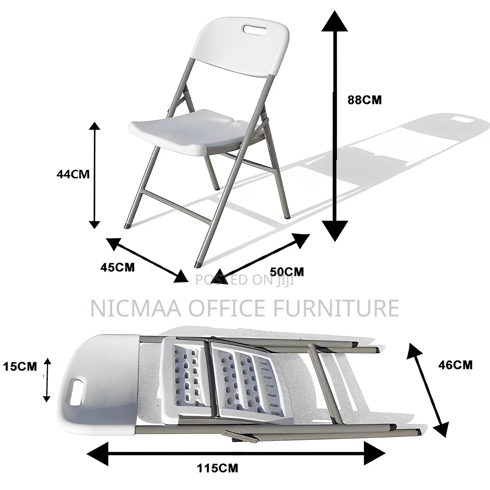 Office Seat: Folding With Durable Space-Saving Seat