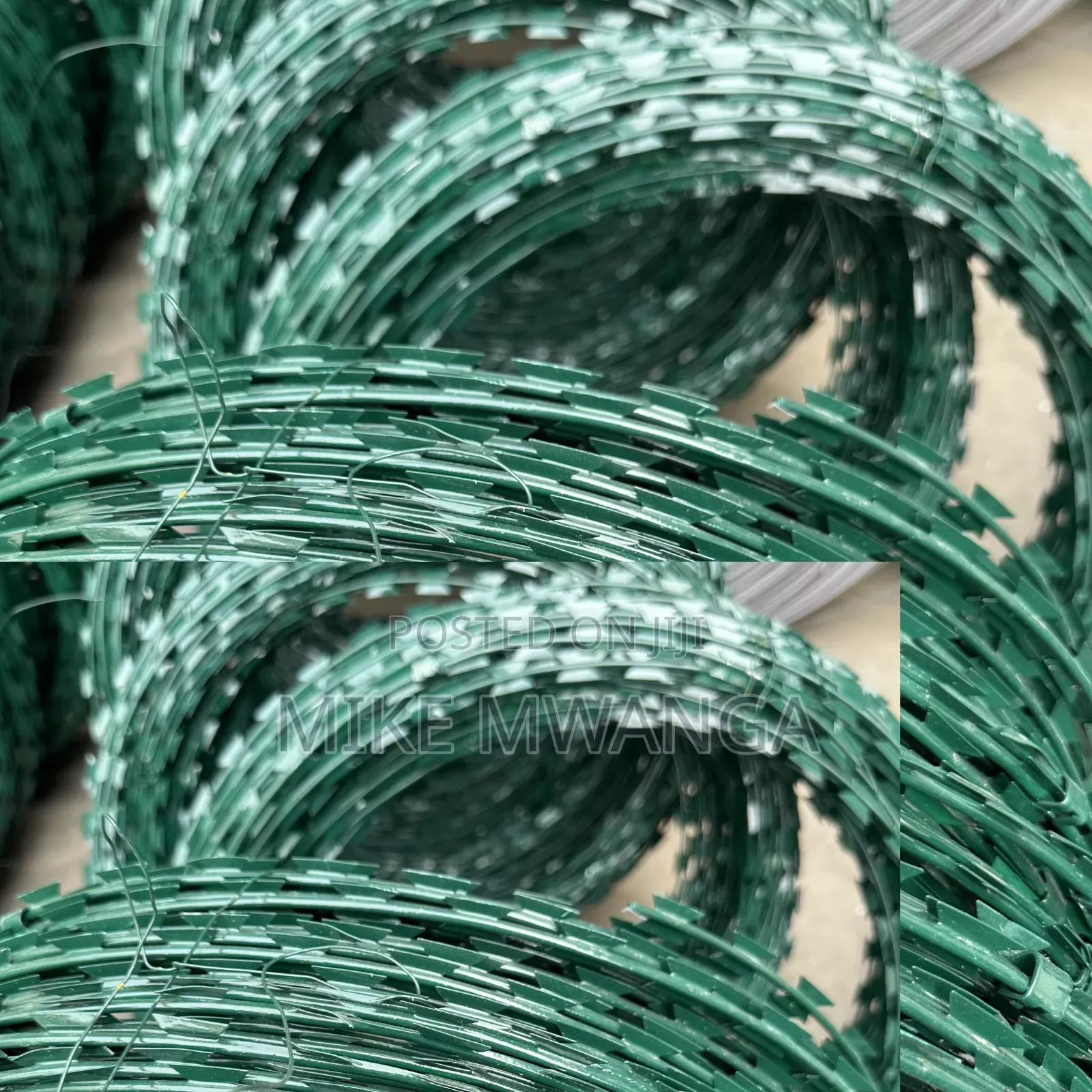 Sharp Green Coated Razor Wire