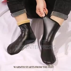 Warm Leather Thermal Indoor Socks - main view