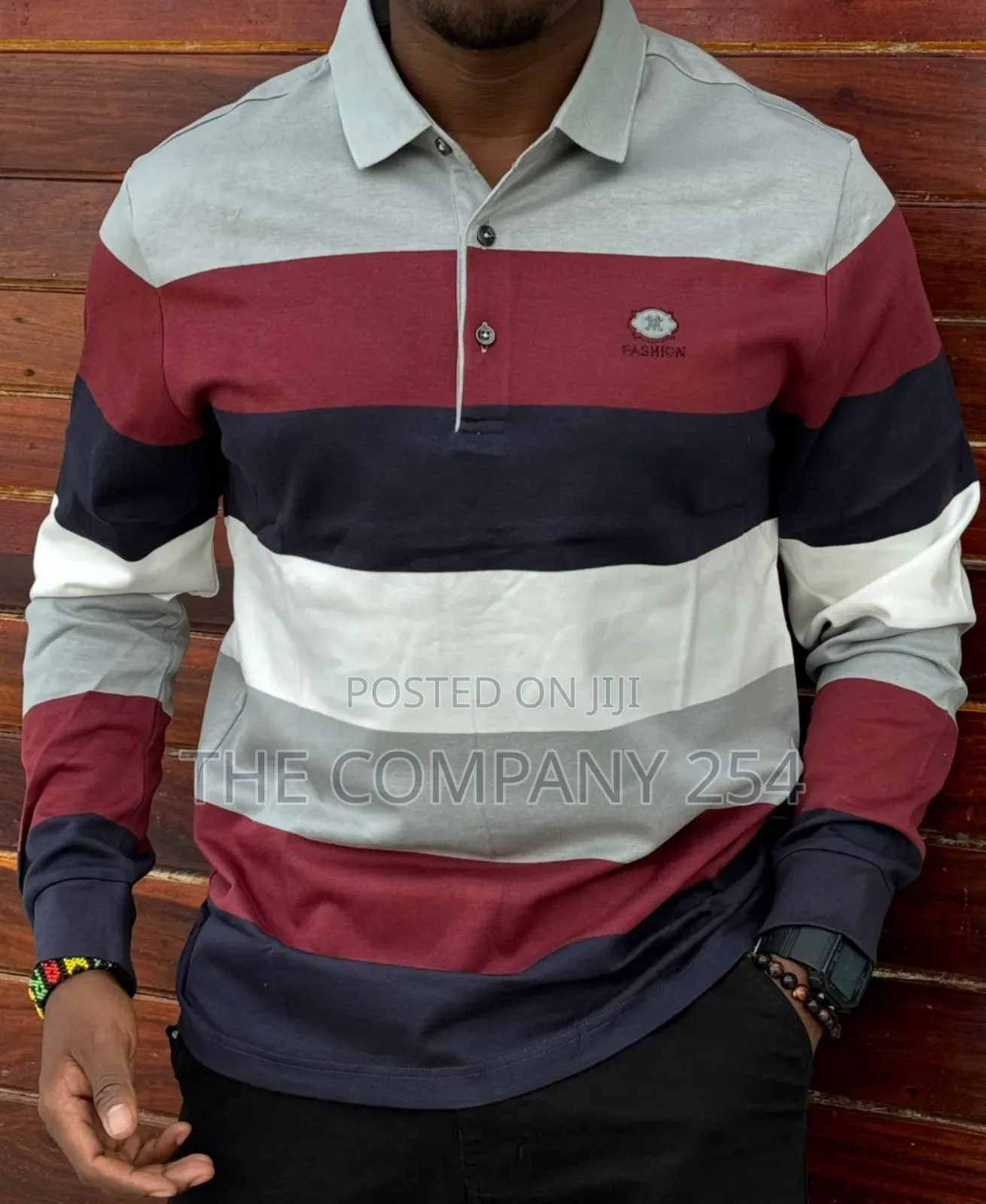 Quality Cotton Stripped Men Casual Longsleeved Collar Short Available