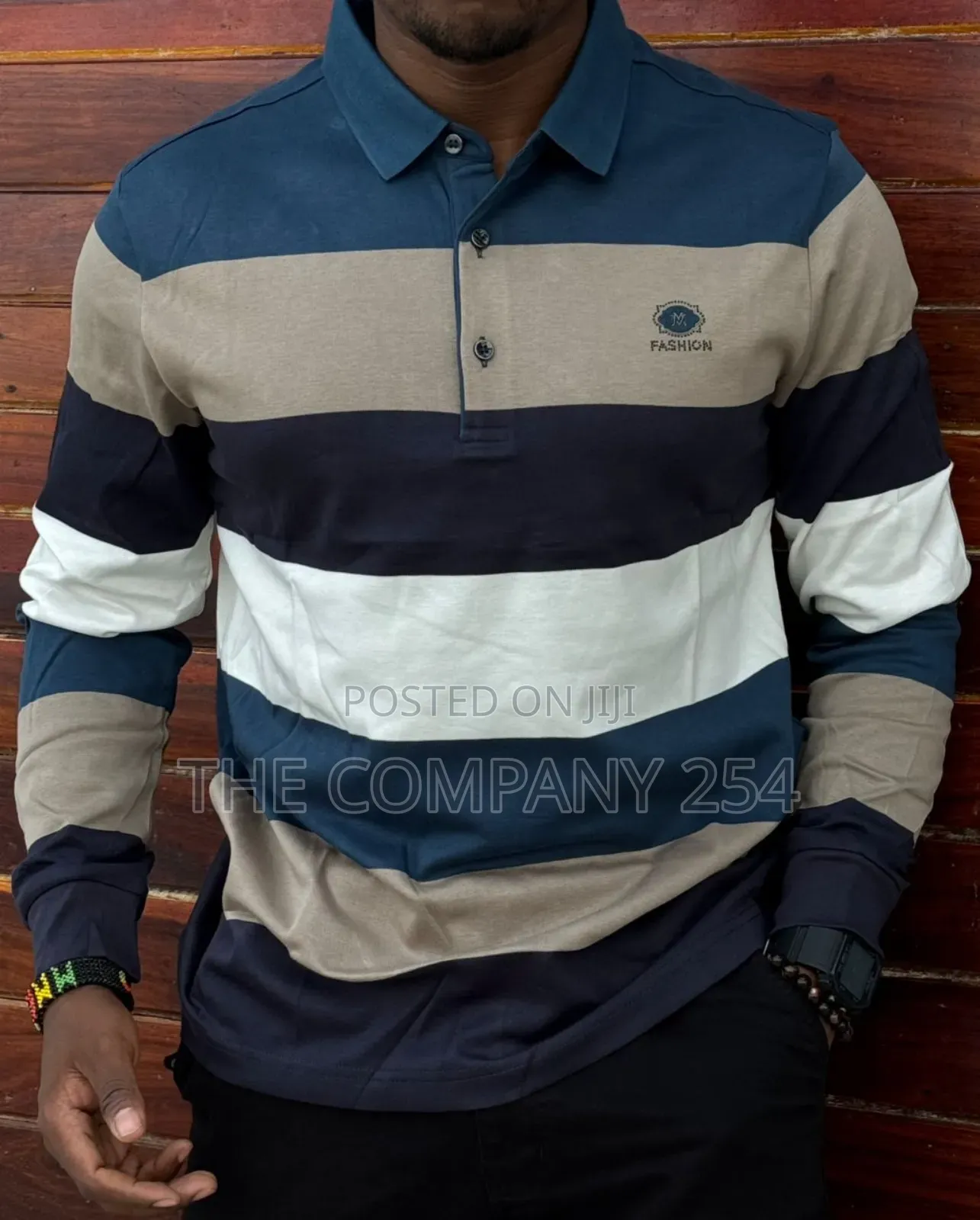Quality Cotton Stripped Men Casual Longsleeved Collar Short Available