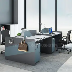 Office Desk: 4-Person Modular Workstation