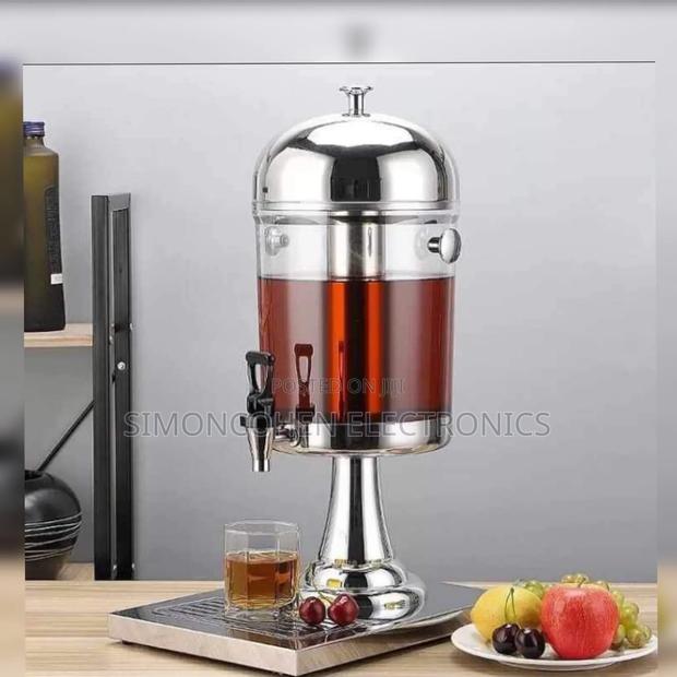 Single Acrylic Juice Dispenser With Stainless Steel Stand And Cover