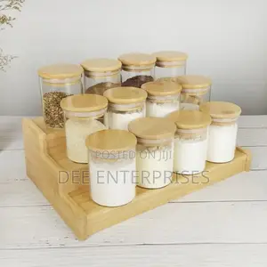 12pcs Glass Spice Jars With Bamboo Lid