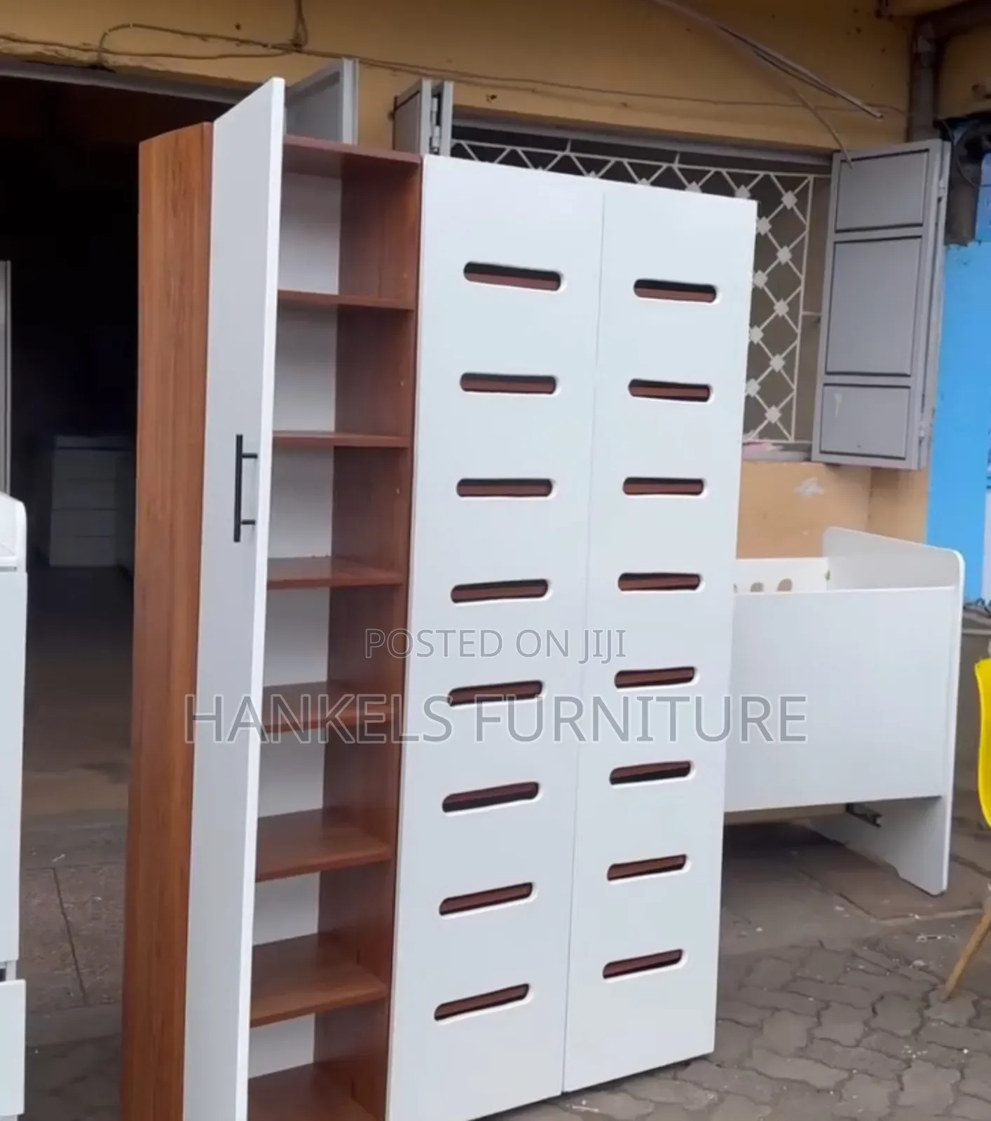 Walnut White Color Shoe Rack 3 by 6"