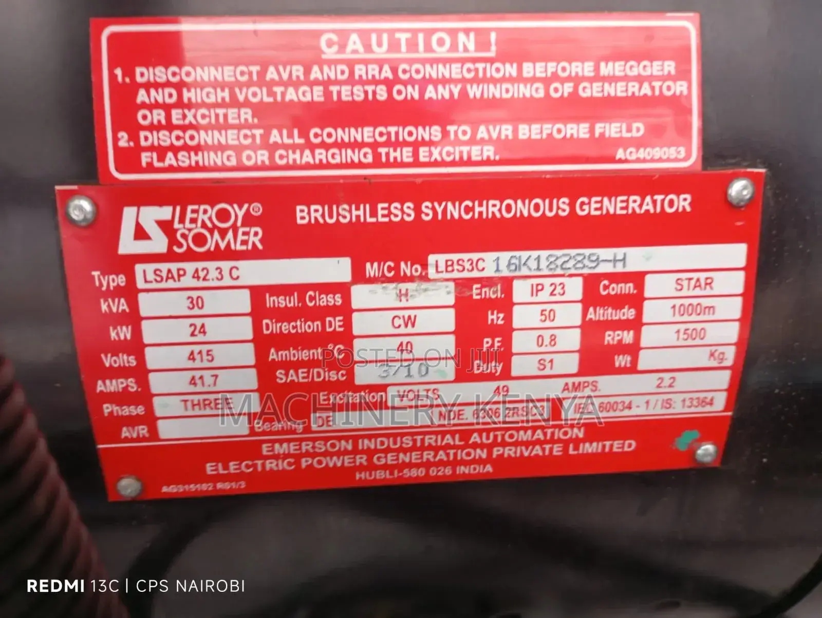 30kva Slightly Used Power Generator Mahinra Indian For Sale And Hire
