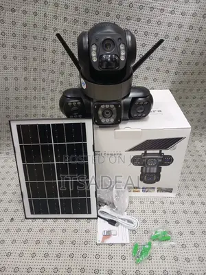 3 Lenses 3 Screen V380 Triple Lens 4g PTZ Solar Camera