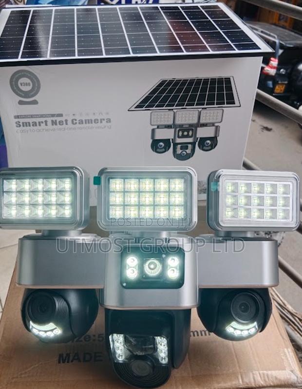 6m 4g Solar 3lens PTZ Full Hd Color Night Vision Security Camera