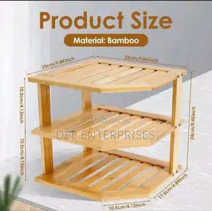 3 Tier Corner Bamboo Kitchen Storage Spice Rack